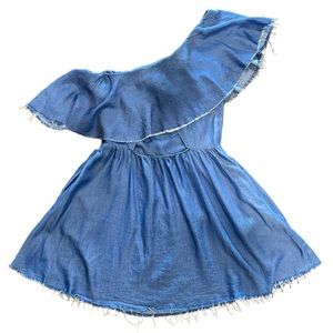 NWOT Zara one shoulder side pockets ruffle dress.